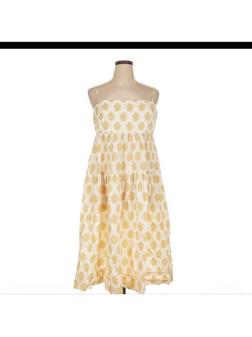 J.Crew Cottagecore Tiered Midi Dress Tie Back Floral Yellow White NWT Size 6 - Picture 4 of 9